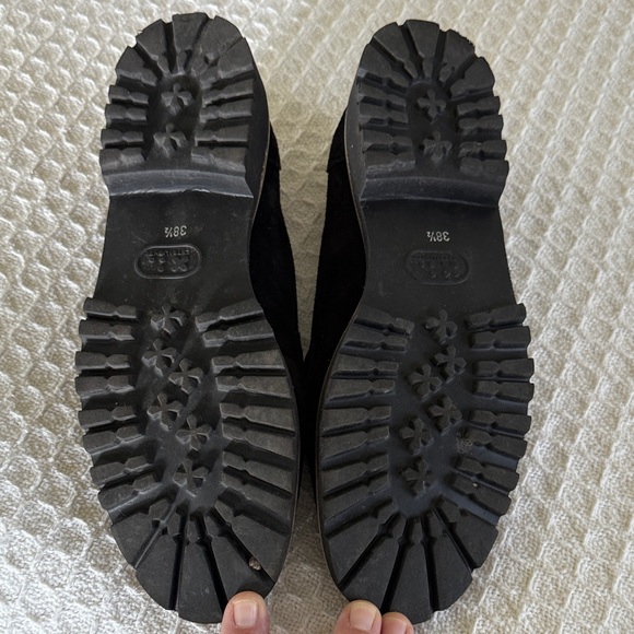 Classic French Black Women's Suede Loafers - Picture 5 of 7